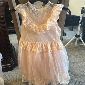 Elegant Pink Lace Kids Formal Dress